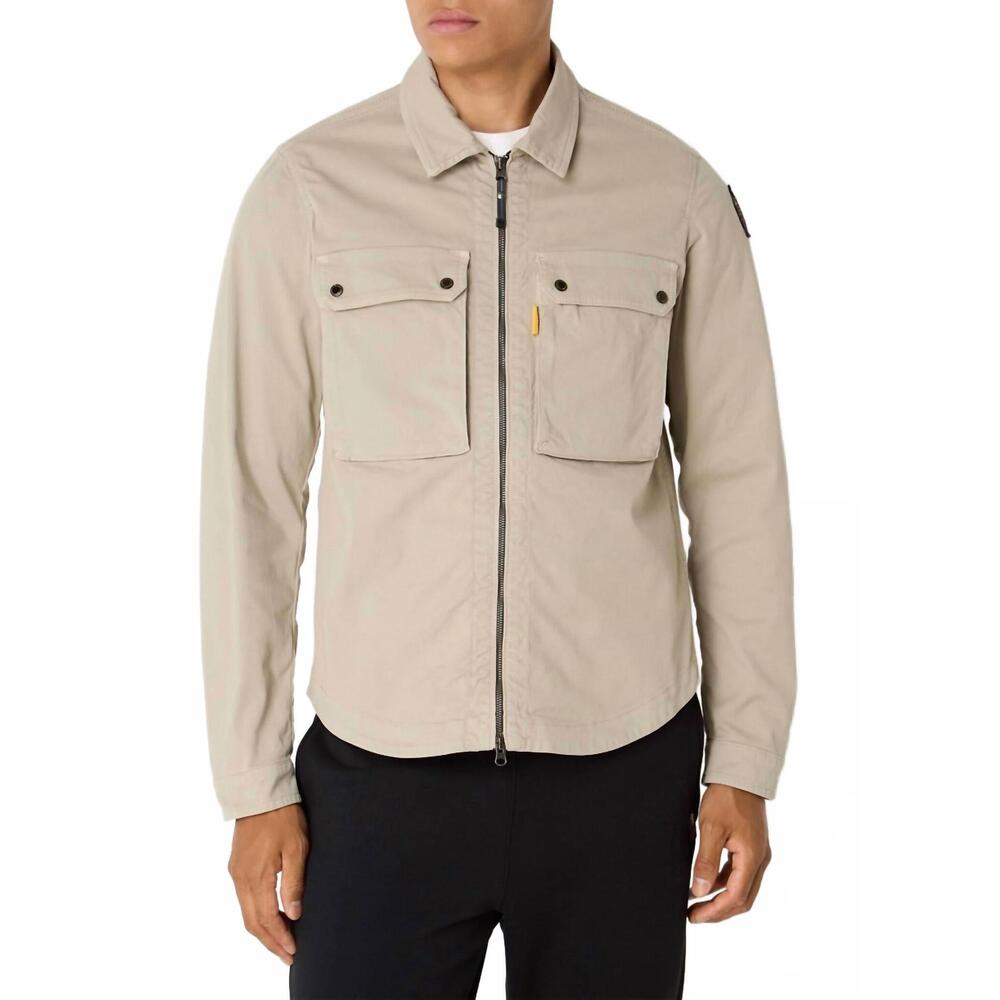 NEW PARAJUMPERS tel regular fit overshirt in beige